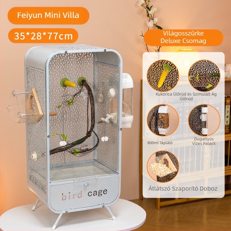 Új átlátszó papagáj madárkalitka panorámás akril kalitka cseppálló díszes villa otthoni madárkalitka kiállító kalitka nagykereskedelem
