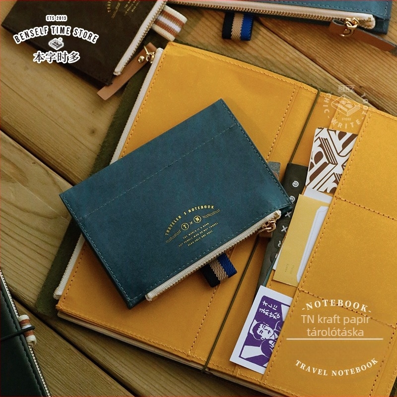 Többfunkciós cipzáras tárolótáska kiegészítők DuPont papír utazókönyv mosott marhabőr számlák táska körül