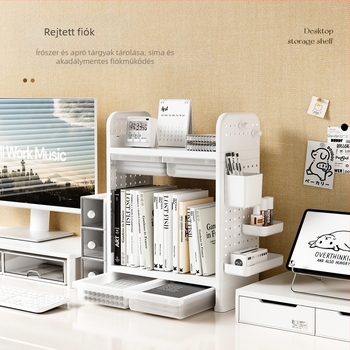 Egyszerű, könnyű, luxus, többrétegű, réteges tárolóállvány fiókos lyuktáblás tárolóállvánnyal diákotthoni kollégiumi tanulószobába