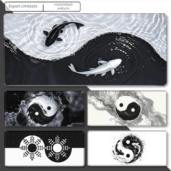 Yin és Yangyu egérpad, extra nagy, foltálló tai chi képpel, gumi asztali pad, Ozon Cross-Border Amazon mosható billentyűzetpad
