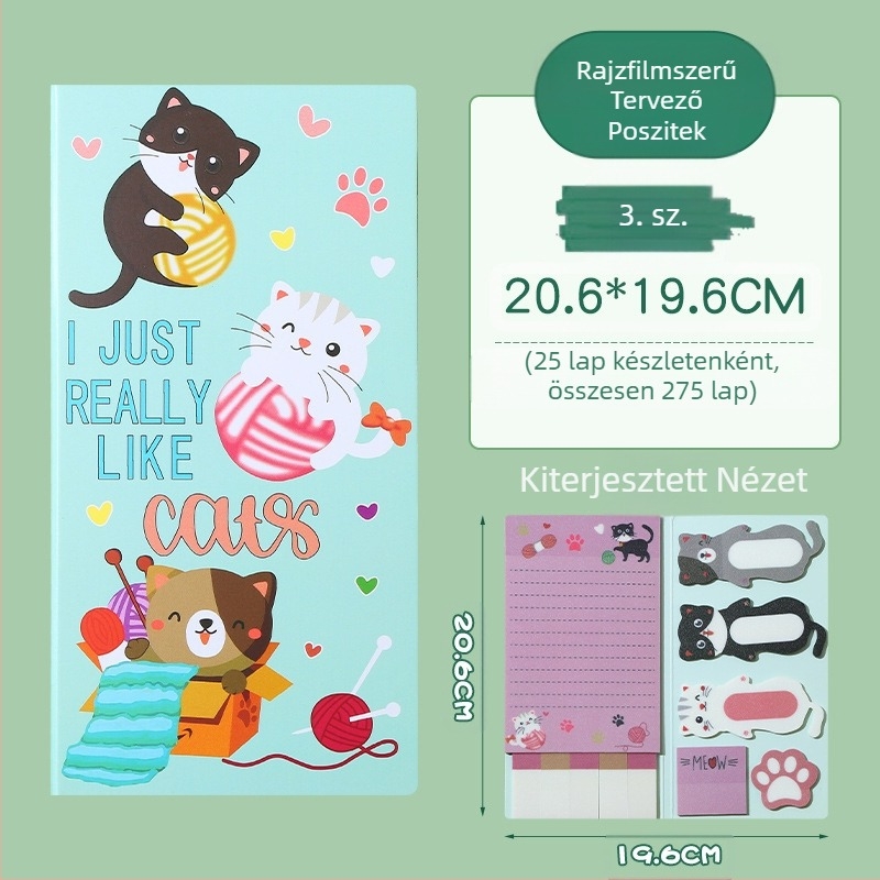 Határokon átnyúló rajzfilm állat kombináció kisállat post-it jegyzetek diák gyerekek ütés a kézben számla terv ez a különleges alakú jegyzet matrica