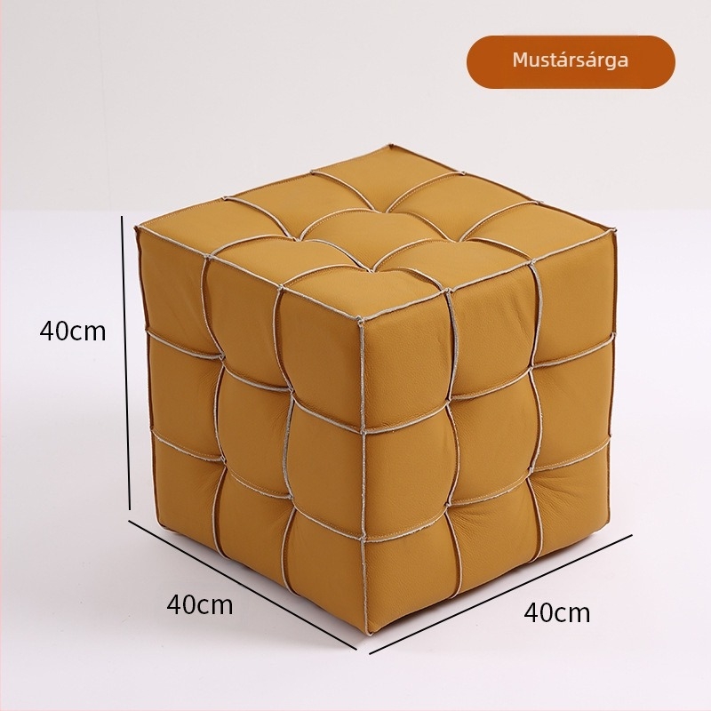 Gyári közvetlen értékesítésű Rubik-kocka szék, háztartási nappali kanapé, lábtartó, egyszerű, könnyű, luxus bőr kis szék, ajtó, cipőváltó szék