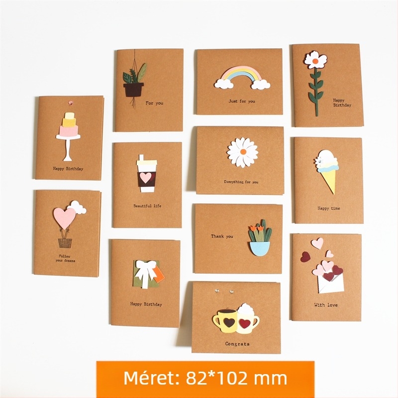 Rajzfilm aranyos kreatív háromdimenziós kis kártya gyermeknapi áldás köszönet születésnapra általános ajándék kis kártya