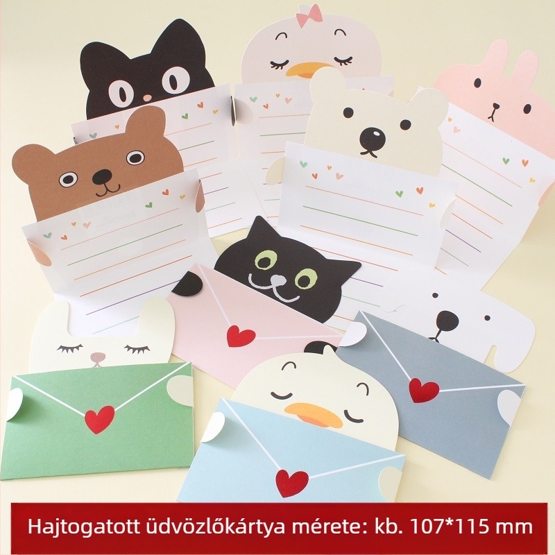 Rajzfilm aranyos kreatív háromdimenziós kis kártya gyermeknapi áldás köszönet születésnapra általános ajándék kis kártya