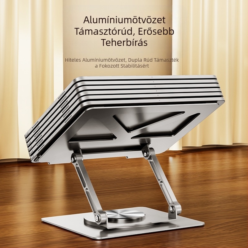 Forgatható laptop állvány Függőleges asztali emelő üreges hűtésű emelő összecsukható fém laptop állvány