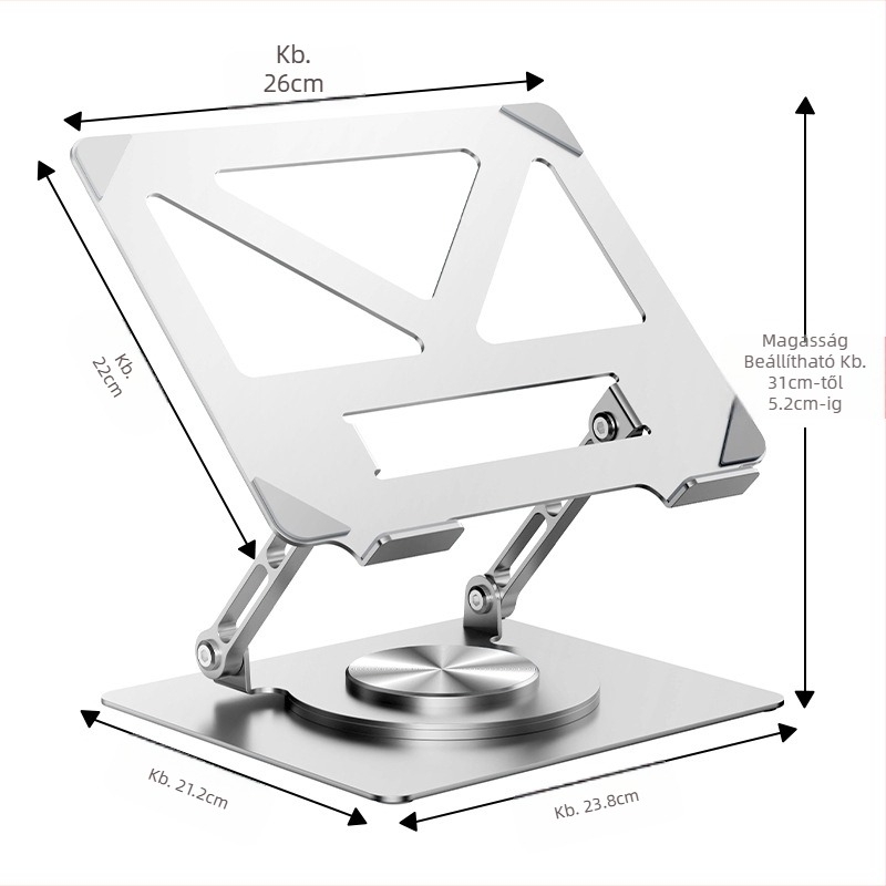 Forgatható laptop állvány Függőleges asztali emelő üreges hűtésű emelő összecsukható fém laptop állvány