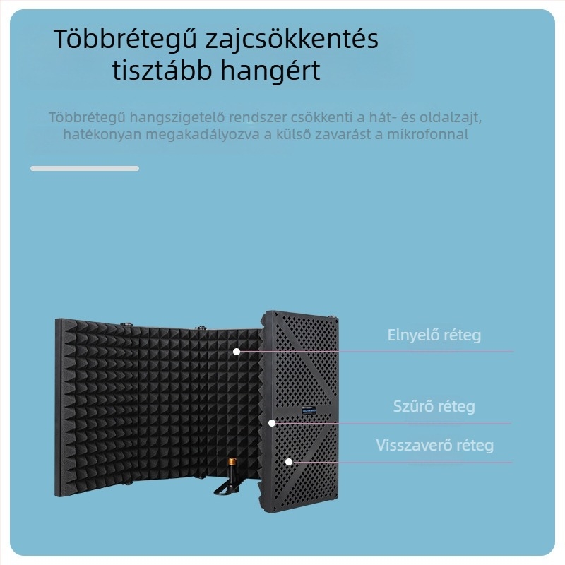 Élő karaoke kondenzátor mikrofon hangszigetelés pamut hangelnyelő pamut nagykereskedelmi mikrofon hangszigetelő tábla szélálló paraván ötajtós hangszigetelő burkolat