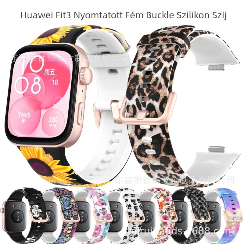 Huawei Watch Fit3 nyomtatott színes csattal ellátott szilikon szíj Huawei Fit3 Smart Sport csereszíj