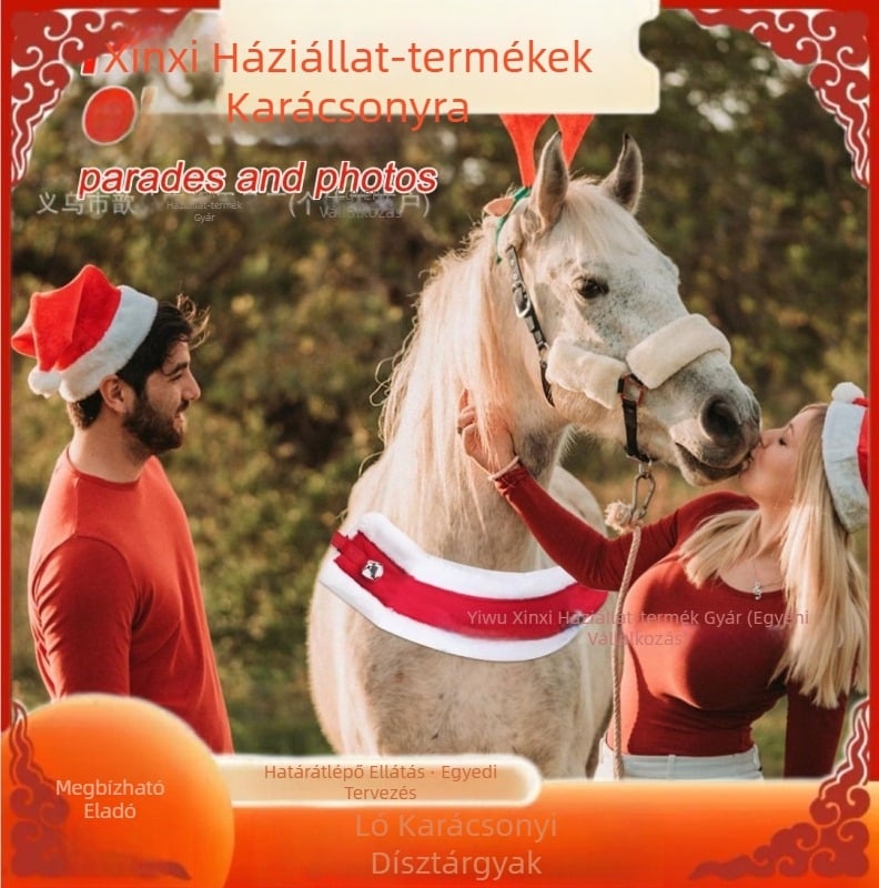 Ló karácsonyi kellékek Mikulás lovas dekoráció karácsonyi ló láb szett karácsonyi ünnepi kantár fej szett