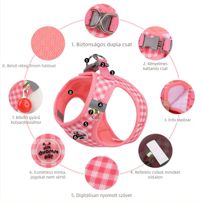 Amazon Explosions macskapóráz kisállat mellkas hát cica kockás nyomtatás lélegző kutya mellkas hát kölyök keresztezett szegéllyel