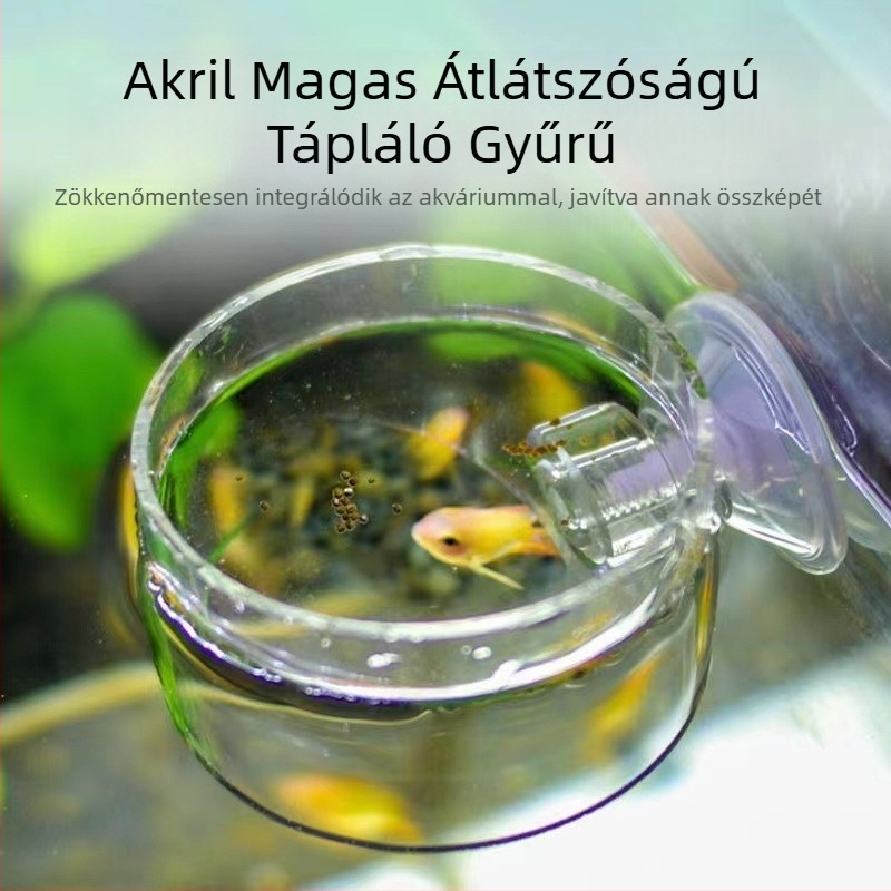 Akvárium etető piros rovarpohár kis akváriumi halak etetőgyűrű úszó rögzített haletető etetőgyűrű etetőcső