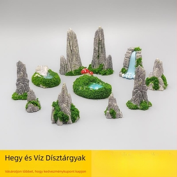 műtájkép tó vízesés kő moha mikro tájépítészet barkács dísz kiegészítők kis dísztárgyak