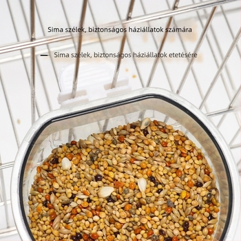 Hullámos törpepapagáj, törpepapagáj, kakadu eledeldoboz, eledelüveg, eledeltál, madárpohár, szemcse, tojás, köles eledeltál, evéstanuláshoz szükséges kellékek