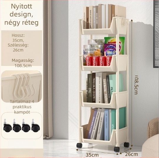 Asztali könyvespolc diákoknak, többrétegű, nagy kapacitású könyvtároló, könyvállvány, irattartó, kivehető olvasóállvány