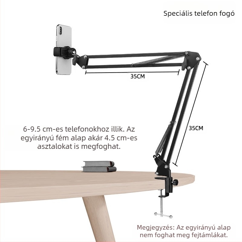 Mobiltelefon-tartó állvány, éjjeliszekrény, mobil állvány, éjjeliszekrény, asztali állvány, univerzális állvány, univerzális élő fotózáshoz való polc