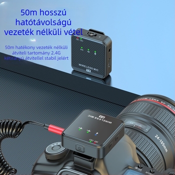 Gyárilag közvetlen vezeték nélküli nyakörvmikrofon kültéri élő felvételhez zajcsökkentő mikrofon egyhúzásos két vezeték nélküli mikrofon