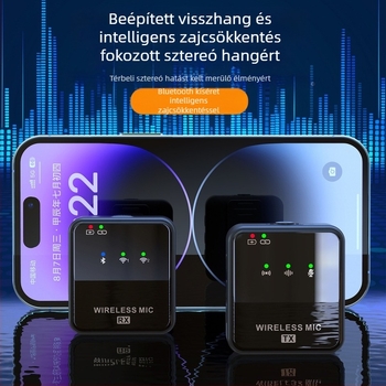 Gyárilag közvetlen vezeték nélküli nyakörvmikrofon kültéri élő felvételhez zajcsökkentő mikrofon egyhúzásos két vezeték nélküli mikrofon