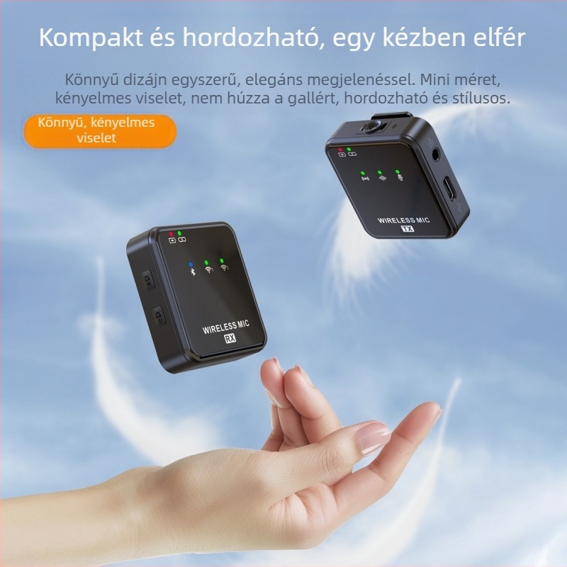 Gyárilag közvetlen vezeték nélküli nyakörvmikrofon kültéri élő felvételhez zajcsökkentő mikrofon egyhúzásos két vezeték nélküli mikrofon