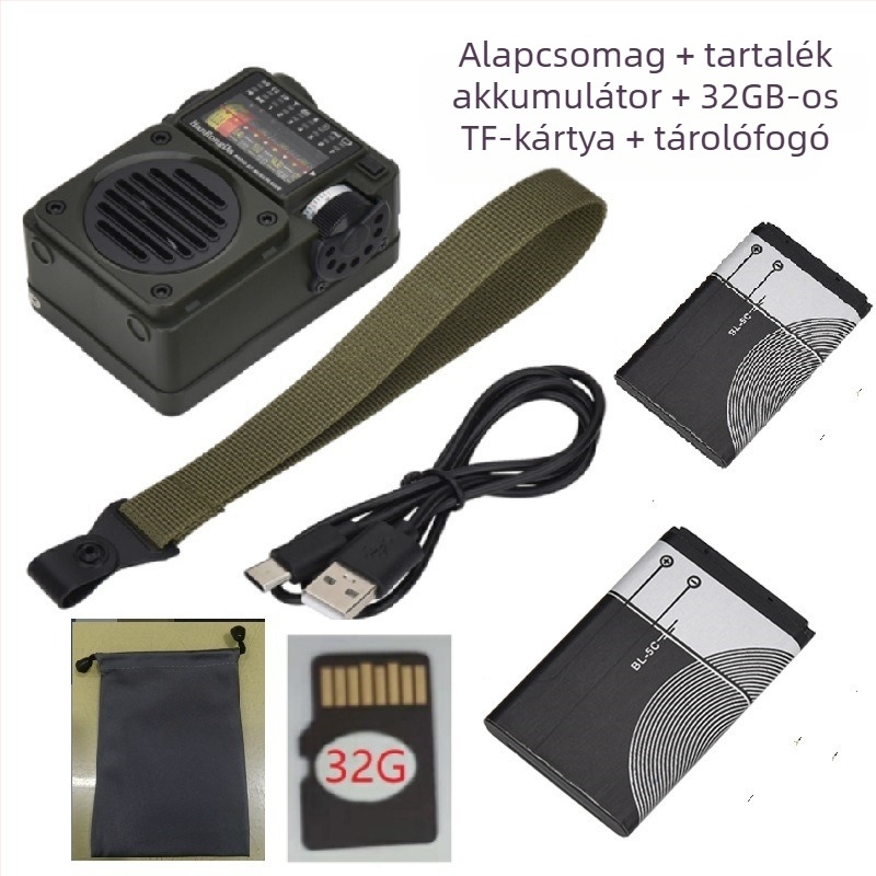 HRD-700 hordozható multimédiás zenelejátszó, teljes sávú adásvétellel, Bluetooth TF kártya lejátszással