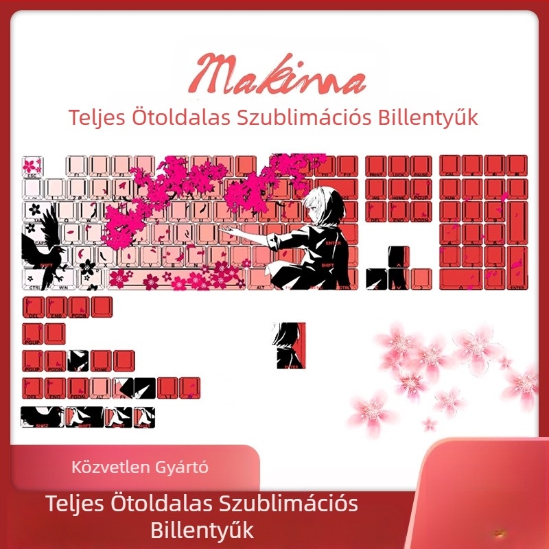 Cseresznyevirág lány Rókalány Kulcsvédő Kollekció Oldalra Felírt Gradient Termikus Szublimációs Átlátszó Másodlagos Kulcsvédő Határokon Átnyúló Robbanások