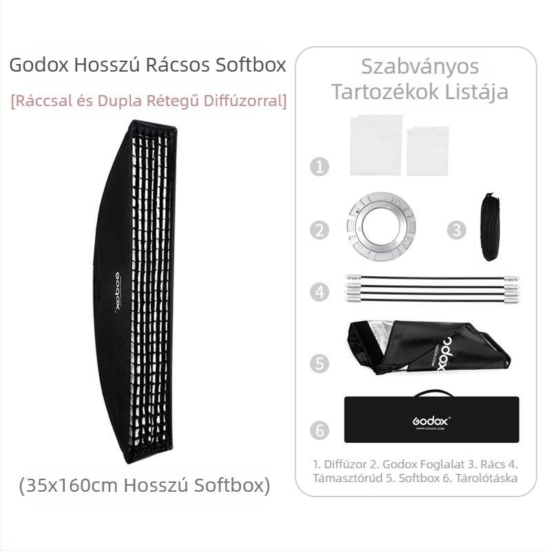 Shen Niu godox 22*90 30*120 35*140 35*160 Stúdió világítás Baorongkou rácsos lágy fénydoboz