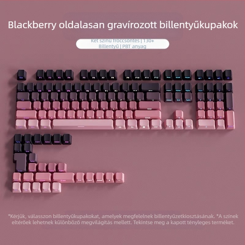 Pbt áttetsző billentyűsapkák oldalsó gravírozott mintákkal, mikrocsiszolt felület, 131 billentyű, hatszínű színátmenetes festékszublimáció, divatos, mechanikus billentyűzetekkel kompatibilis