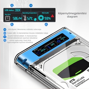 Shuole képernyőkijelző merevlemez-doboz USB3.2 kompatibilis a 3.0TYPE-C külső 2,5"-os SATA notebook szilárdtest SSD-vel