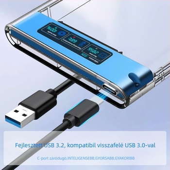 Shuole képernyőkijelző merevlemez-doboz USB3.2 kompatibilis a 3.0TYPE-C külső 2,5"-os SATA notebook szilárdtest SSD-vel