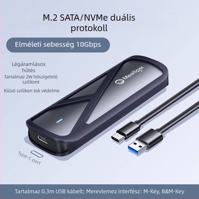 fan tiger m.2 szilárdtest merevlemez doboz m2 sata/nvme protokoll külső ssd mobil merevlemez doboz