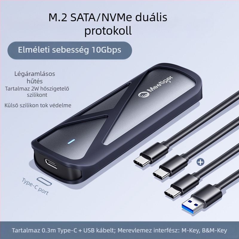 fan tiger m.2 szilárdtest merevlemez doboz m2 sata/nvme protokoll külső ssd mobil merevlemez doboz