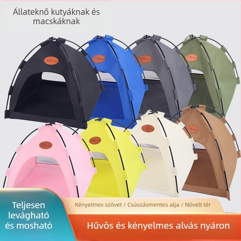 Kutyakennel macskasátor összecsukható, levehető macska kültéri nyári ház kisállat kellékek szőnyeg határokon átnyúló nagykereskedelem
