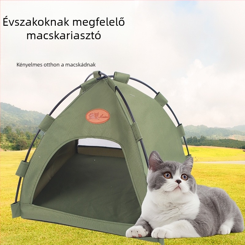 Kutyakennel macskasátor összecsukható, levehető macska kültéri nyári ház kisállat kellékek szőnyeg határokon átnyúló nagykereskedelem