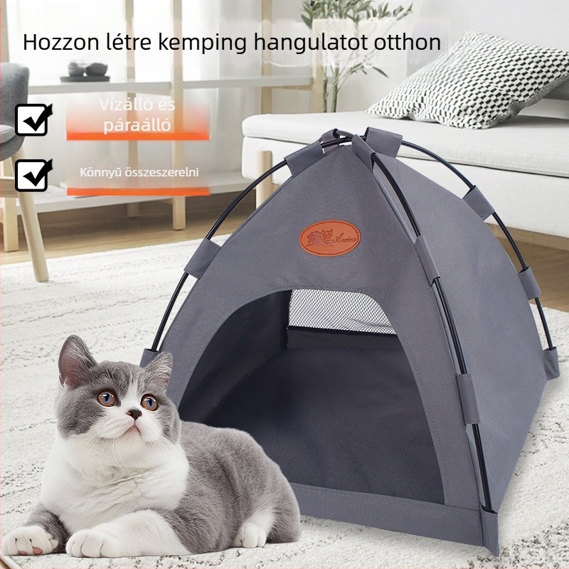 Kutyakennel macskasátor összecsukható, levehető macska kültéri nyári ház kisállat kellékek szőnyeg határokon átnyúló nagykereskedelem