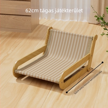 Szizál macskakaparódeszka, kopásálló és nem vedlő macskafészek, macskakaparódeszka, egyrészes extra nagy fekvőfotel, kenderkötél macskakellékek