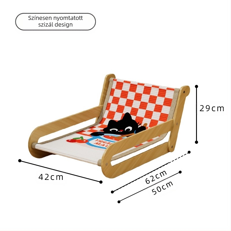 Szizál macskakaparódeszka, kopásálló és nem vedlő macskafészek, macskakaparódeszka, egyrészes extra nagy fekvőfotel, kenderkötél macskakellékek