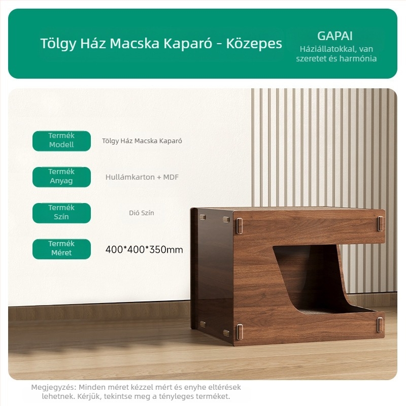 Macskakaparó tábla Macskafészek Integrált kopásálló hulladékálló karmőrlő Tartós macskakaromház Hullámpapír macskaház villa