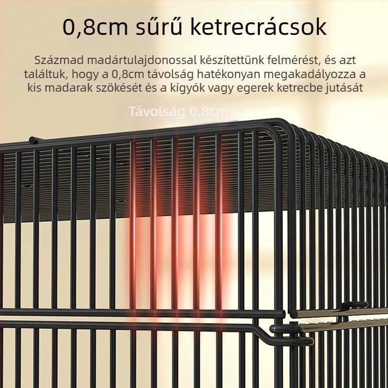 0,8 titkosított madárkalitka papagájkalitka háztartási nagyméretű madárkalitka Xuanfeng tigrisbőr pünkösdi hortenzia gyöngyhöz