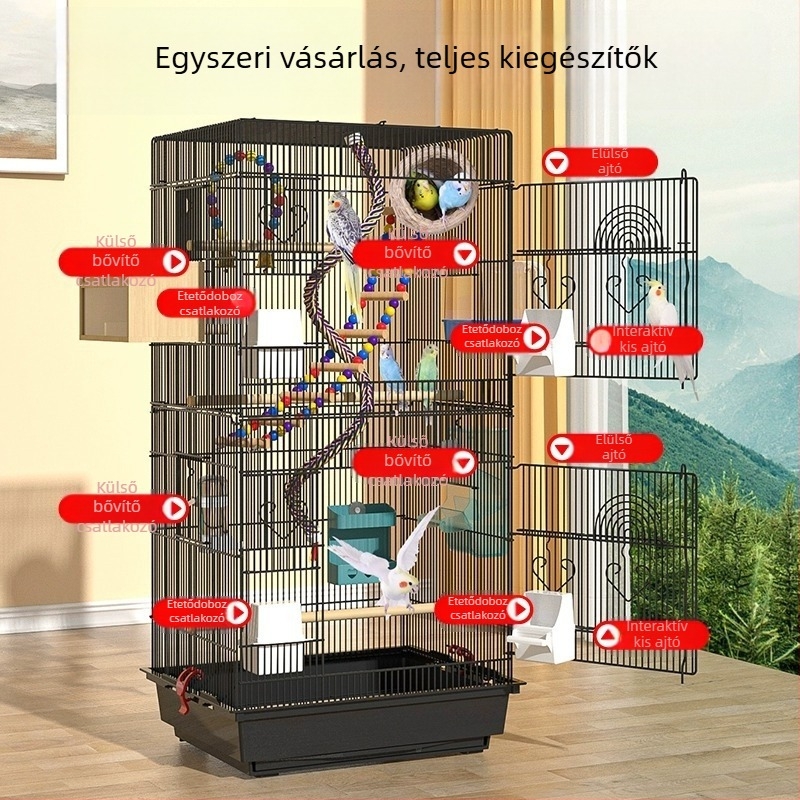0,8 titkosított madárkalitka papagájkalitka háztartási nagyméretű madárkalitka Xuanfeng tigrisbőr pünkösdi hortenzia gyöngyhöz
