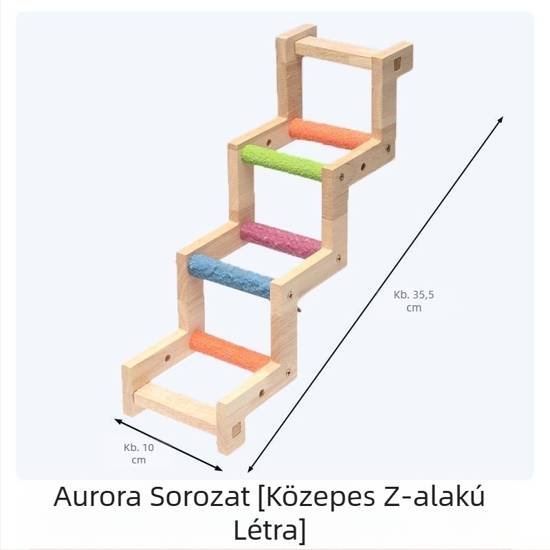 Kalitka pihenőasztal rönk mászólétra madárkalitka játék Z alakú kis madárlétra falétra interaktív papagáj mászó lépcső