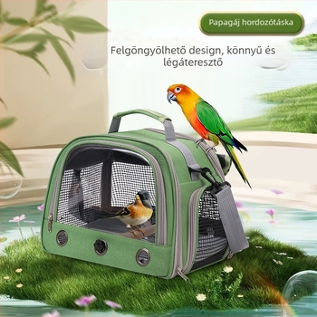 Külkereskedelmi gyártók nagykereskedelmi madártáska papagáj táska hordozható vállra lélegző madárkalitka porózus redőnyös hordozható kisállat táska