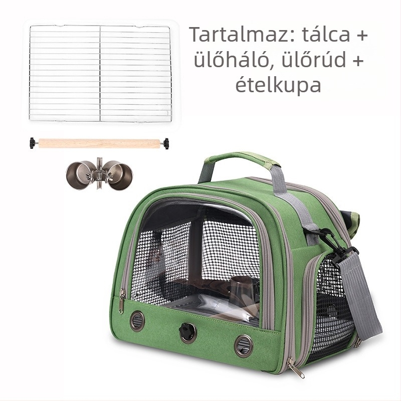 Külkereskedelmi gyártók nagykereskedelmi madártáska papagáj táska hordozható vállra lélegző madárkalitka porózus redőnyös hordozható kisállat táska
