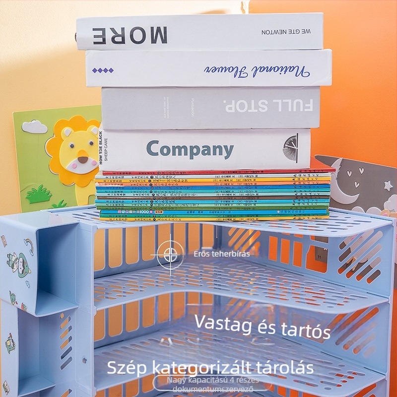 Könyvesállvány irattároló mappa irattároló tananyag-tároló állvány irodai irattartó irattartó doboz tároló állvány
