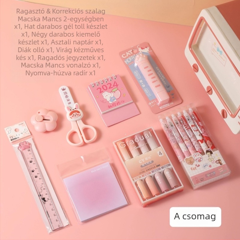 Színátmenetes színű Macskakarom írószer öltöny, mutatós diák írószer ajándéktáska a félév végi tanulási díjakhoz nagykereskedelemben