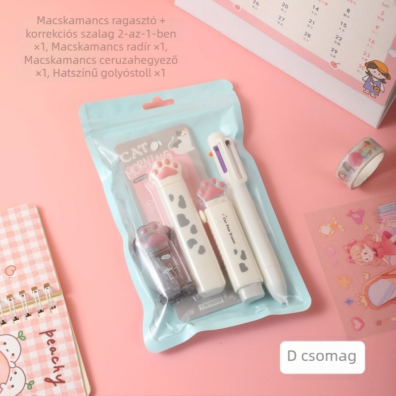 Színátmenetes színű Macskakarom írószer öltöny, mutatós diák írószer ajándéktáska a félév végi tanulási díjakhoz nagykereskedelemben