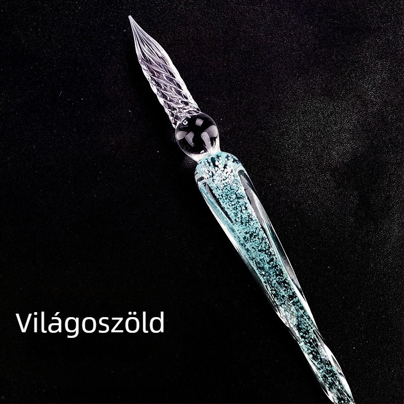 Gyárilag kézzel készített, vízbe mártott világító üvegtoll, világító tábla toll, világító toll