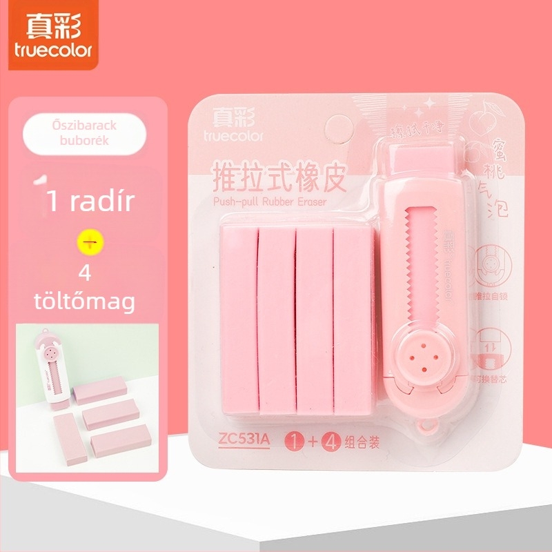 Aranyos kreatív ceruzaradír, valódi színű radír, húzható-nyomó diák speciális korrekciós radír, cserélhető magradír, nagykereskedelem
