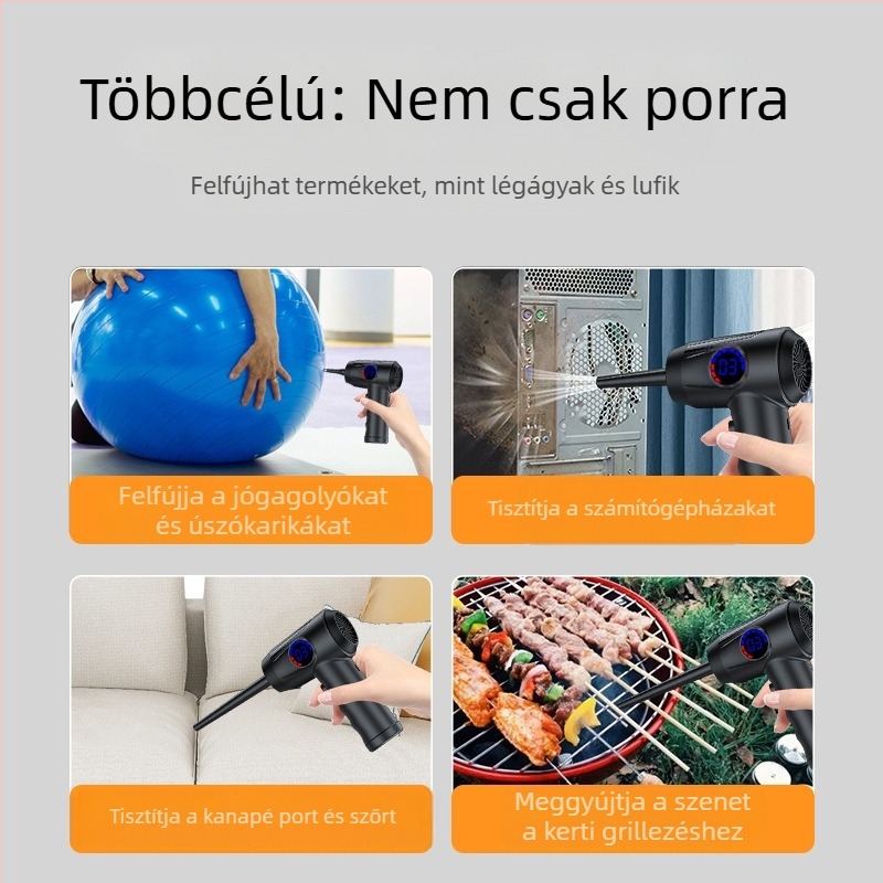 Robbanékony intelligens digitális kijelzővel ellátott, kényelmes töltést biztosító mini kézi tisztító, pumpáló, vezeték nélküli autós szuper porfúvó
