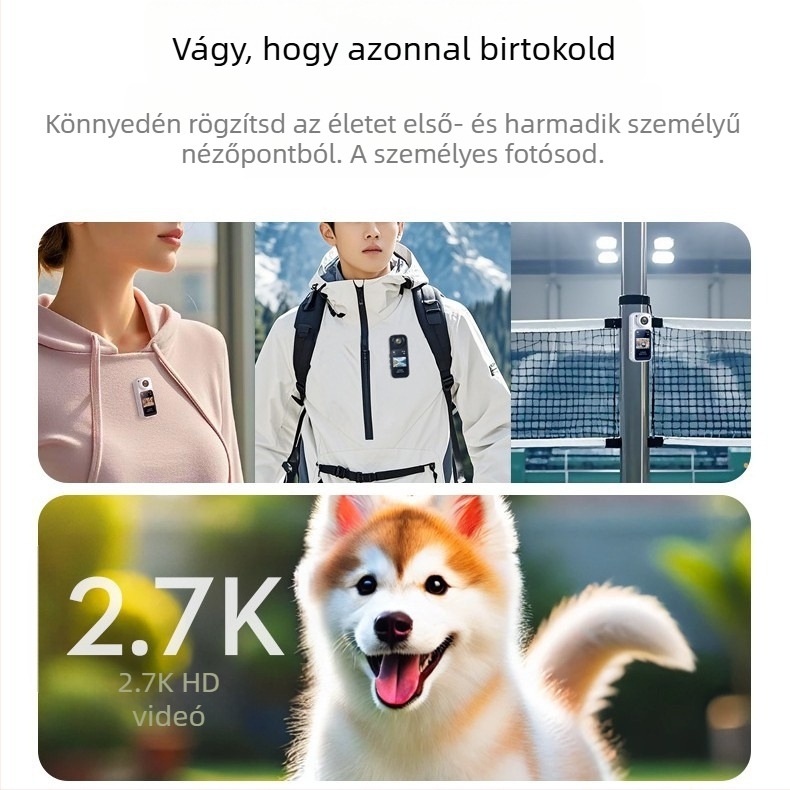 2.7K WIFI támogatással mobiltelefon APP valós idejű visszajátszási nézet függő nyakkamera DV kültéri sportkamera S70