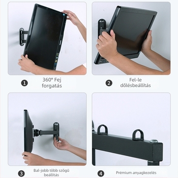 Számítógép LCD monitor konzol falra akasztható forgatható behúzható TV-tartó univerzális fali polc