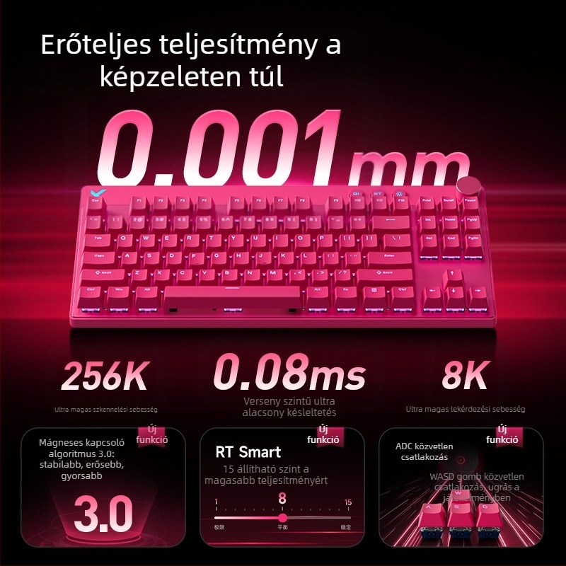 Mchose Mix87 mágneses tengelyű e-sport mechanikus billentyűzet Argb világításeffektussal, testreszabott játékhoz való vezetékes billentyűzet